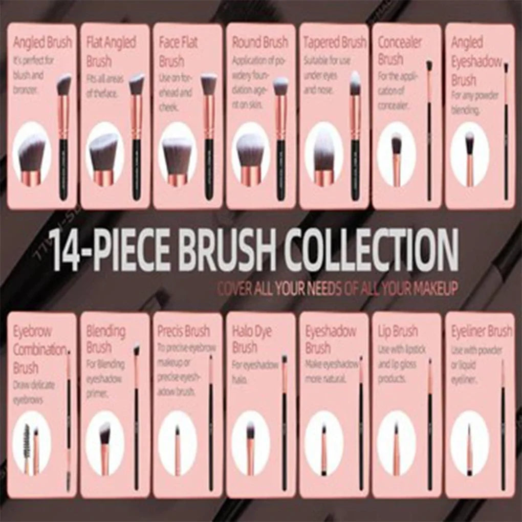 14 Pcs Makeup Brush Set