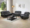 3 Piece Living Room Couch Set, Faux Leather Sofa Set, Modern Sofa Couch Set Living Room Furniture (Sofa+Loveseat+Chair, Black)-0